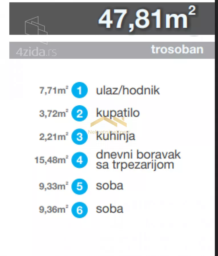 Trosoban stan | 4zida