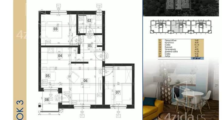 Dvoiposoban stan | 4zida
