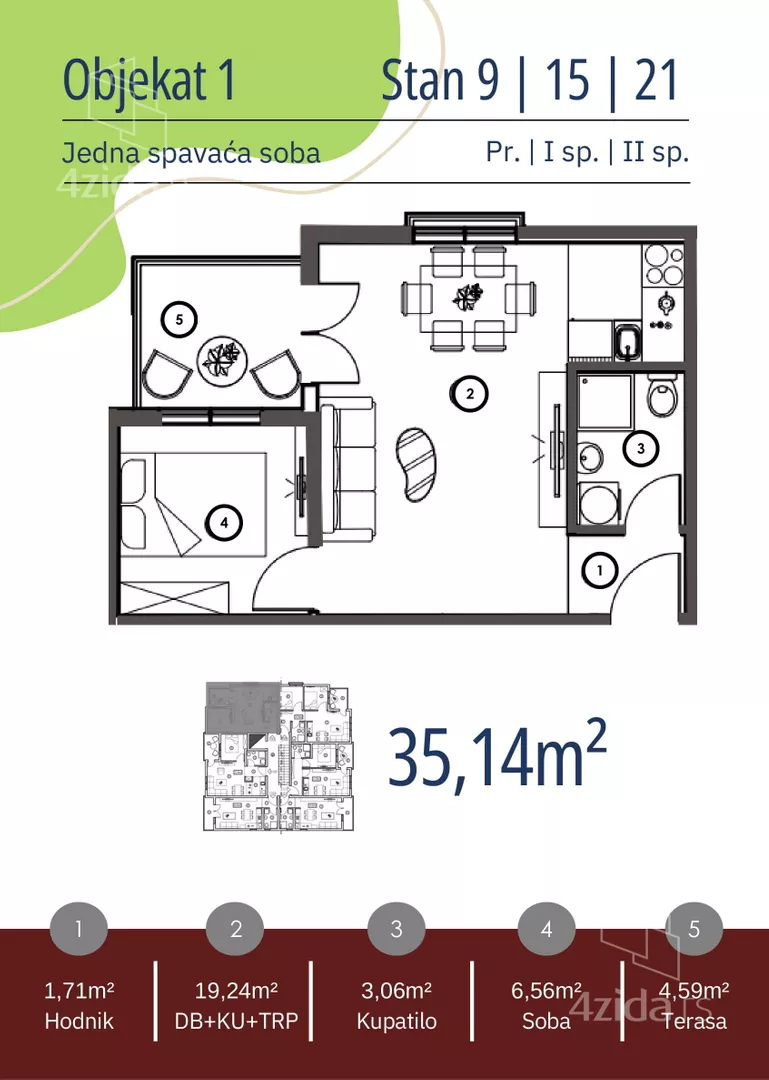 Jednosoban stan | 4zida