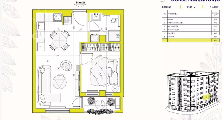 Jednoiposoban stan | 4zida
