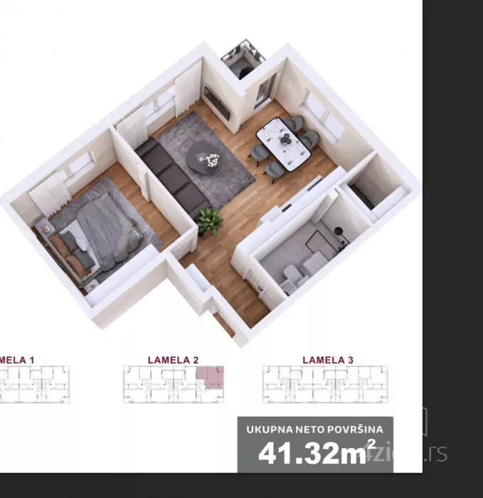 Jednoiposoban stan | 4zida