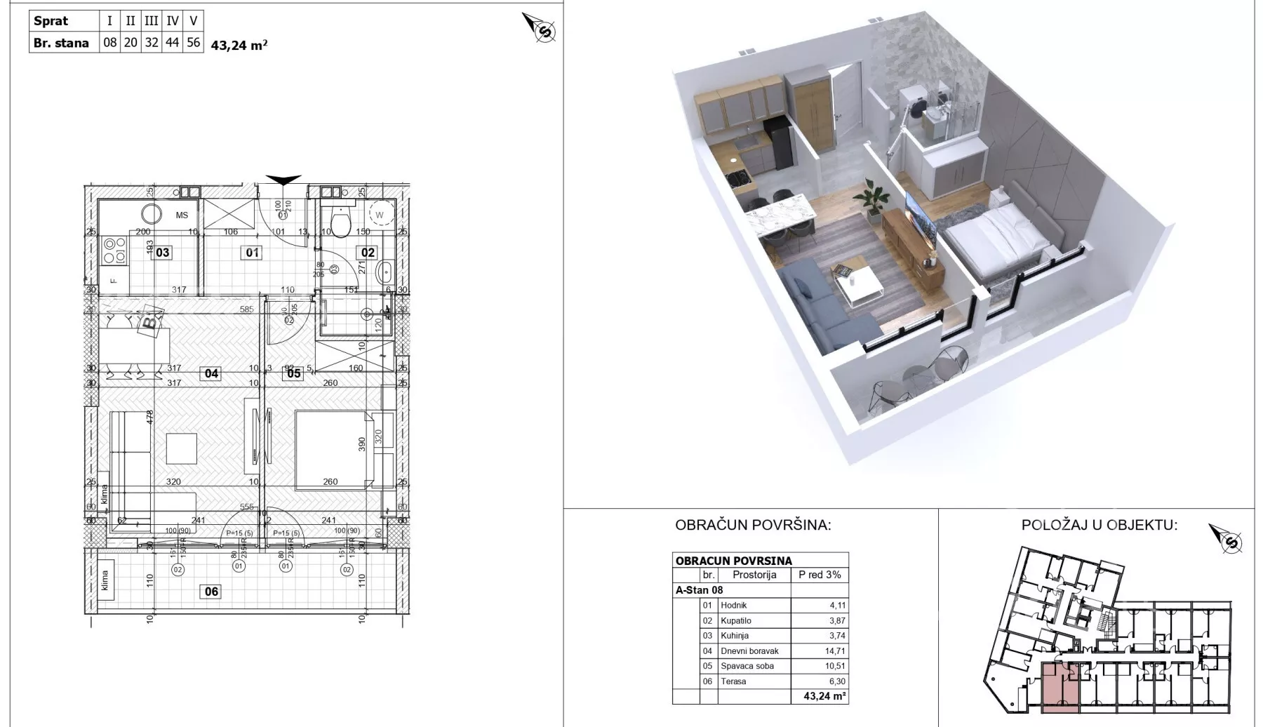 Jednoiposoban stan | 4zida
