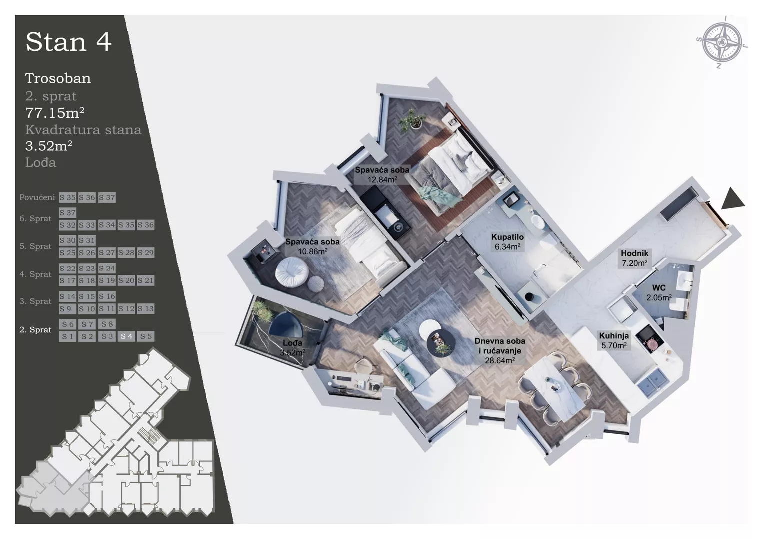 Trosoban stan | 4zida