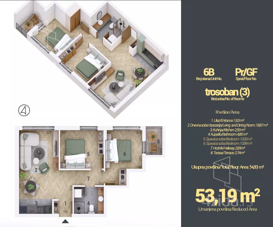 Trosoban stan | 4zida