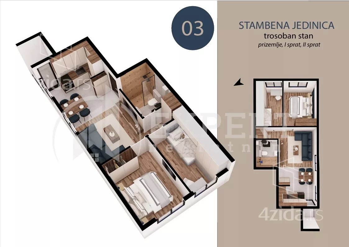 Trosoban stan | 4zida