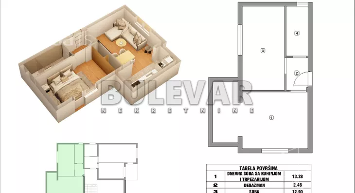 Jednosoban stan | 4zida