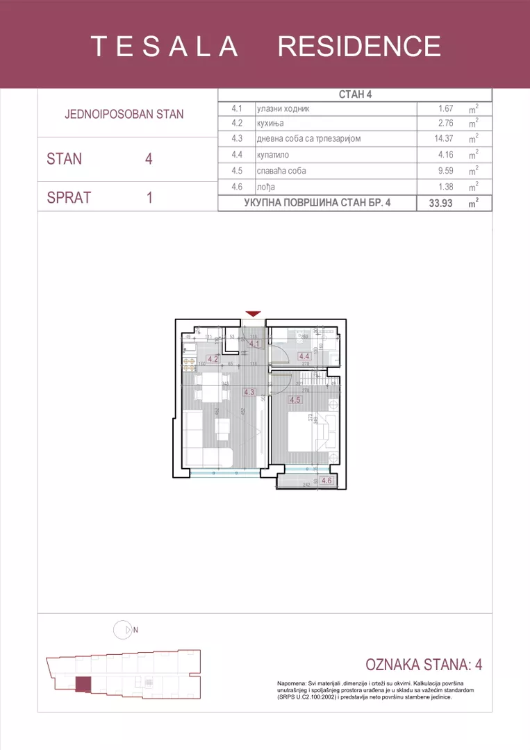 Jednoiposoban stan | 4zida