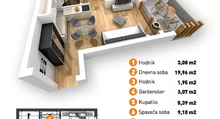 Jednosoban stan | 4zida