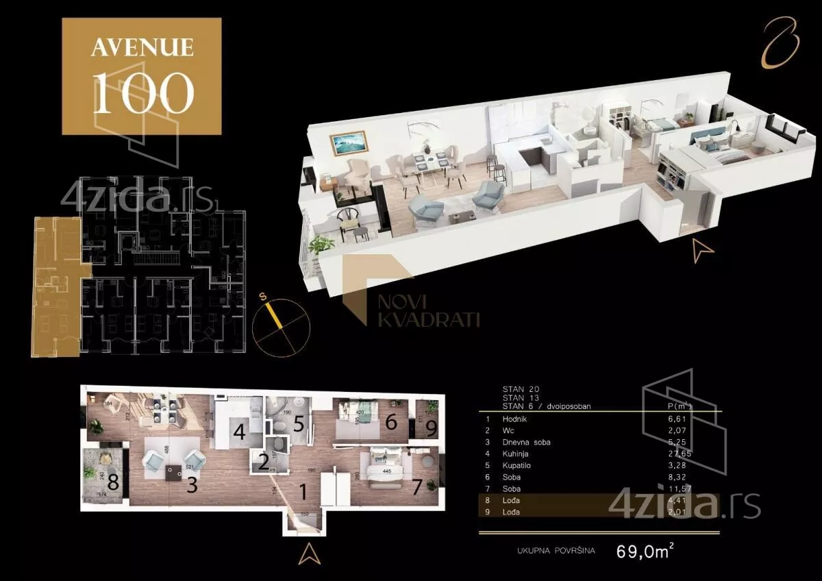 Trosoban stan | 4zida