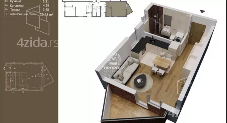 Jednosoban stan | 4zida