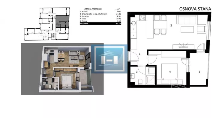 Jednoiposoban stan | 4zida