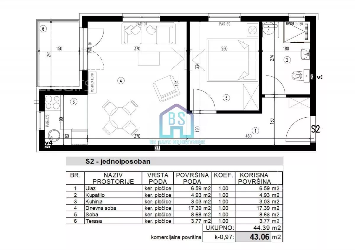 Jednoiposoban stan | 4zida