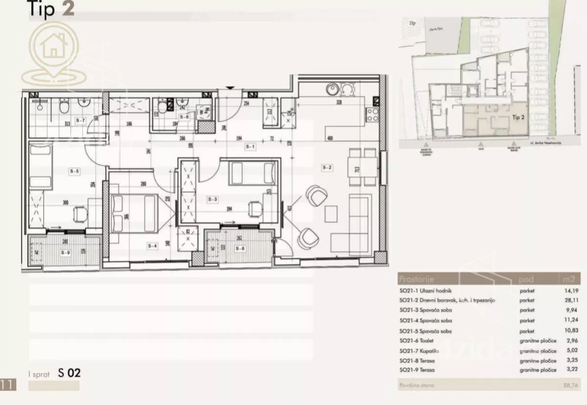 Jednoiposoban stan | 4zida