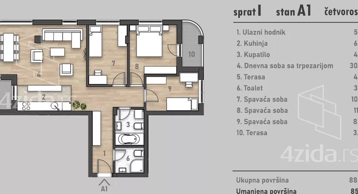 Četvorosoban stan | 4zida