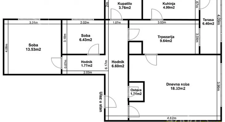 Trosoban stan | 4zida