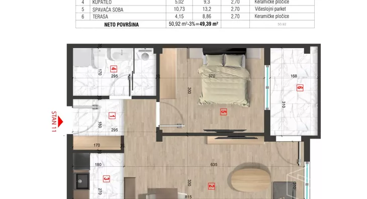 Jednoiposoban stan | 4zida