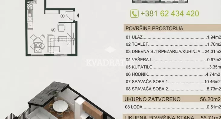 Trosoban stan | 4zida