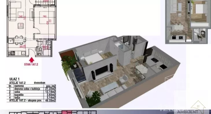 Jednoiposoban stan | 4zida