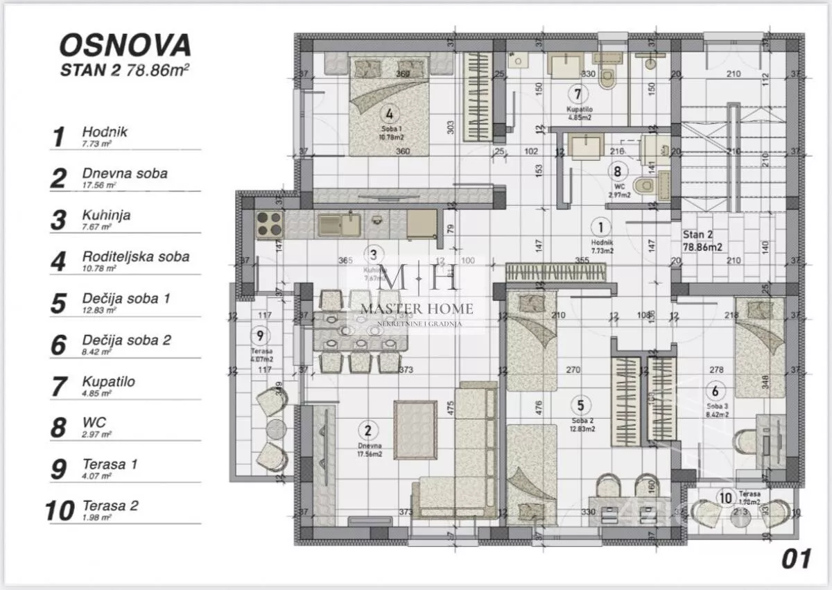 Trosoban stan | 4zida