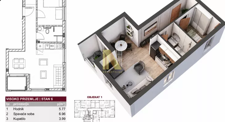 Jednoiposoban stan | 4zida