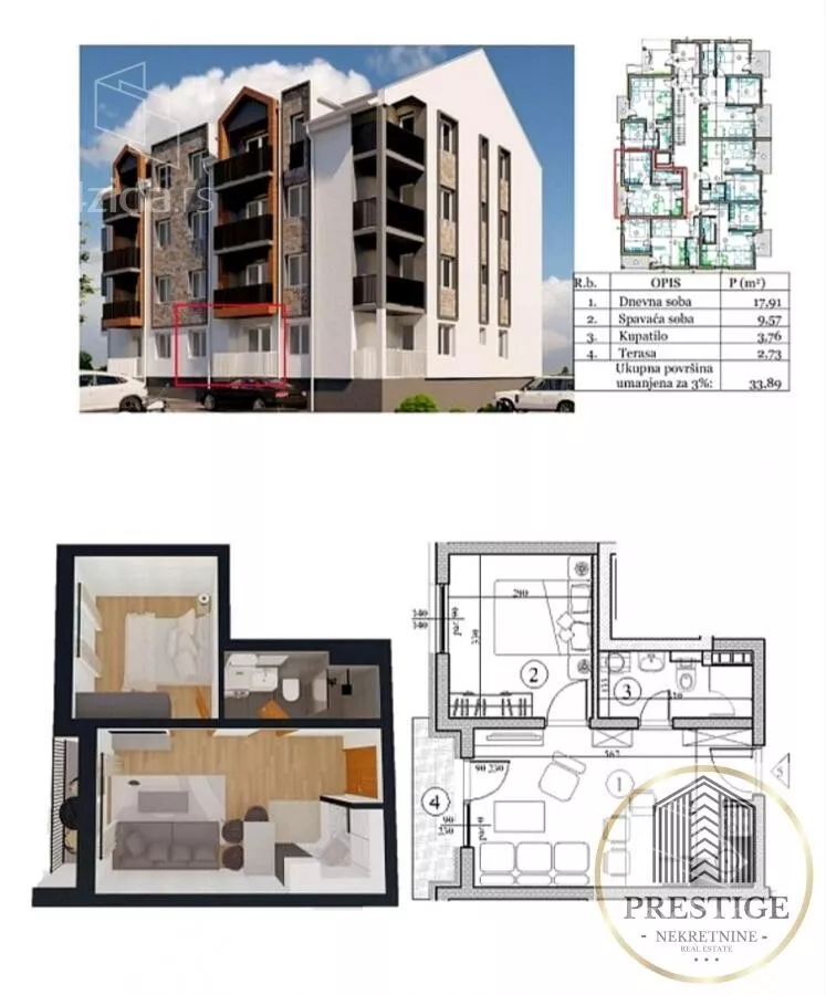 Jednoiposoban stan | 4zida