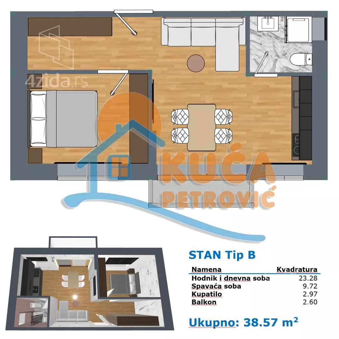 Jednoiposoban stan | 4zida