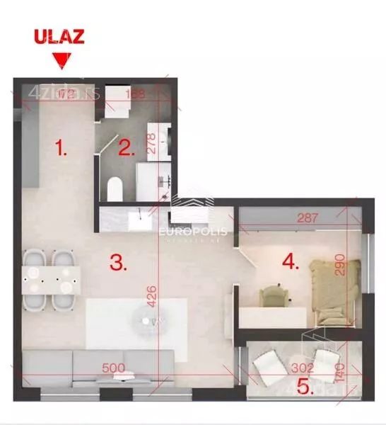 Jednoiposoban stan | 4zida