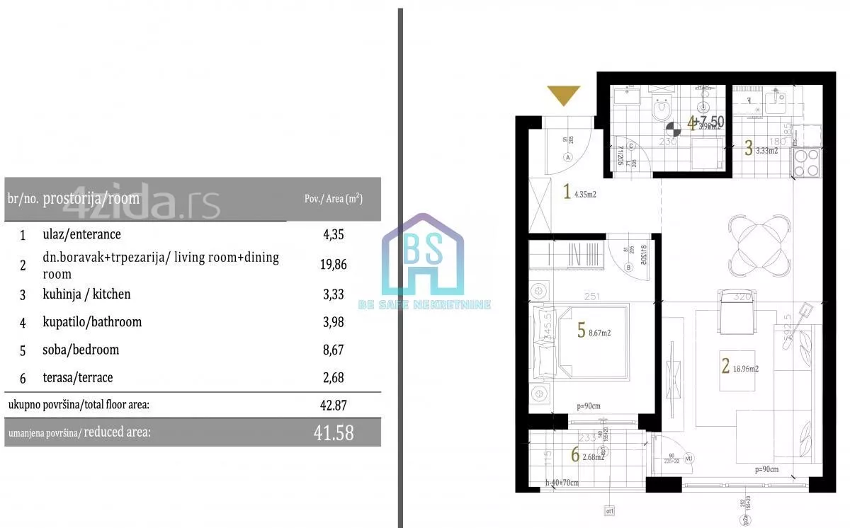 Jednoiposoban stan | 4zida