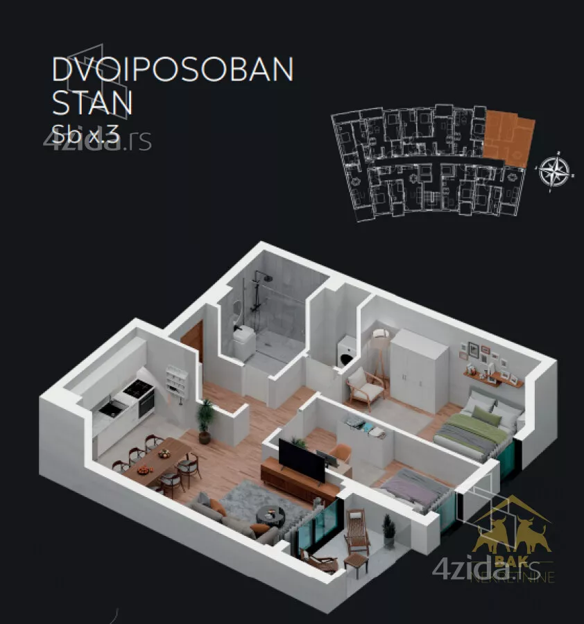 Dvoiposoban stan | 4zida