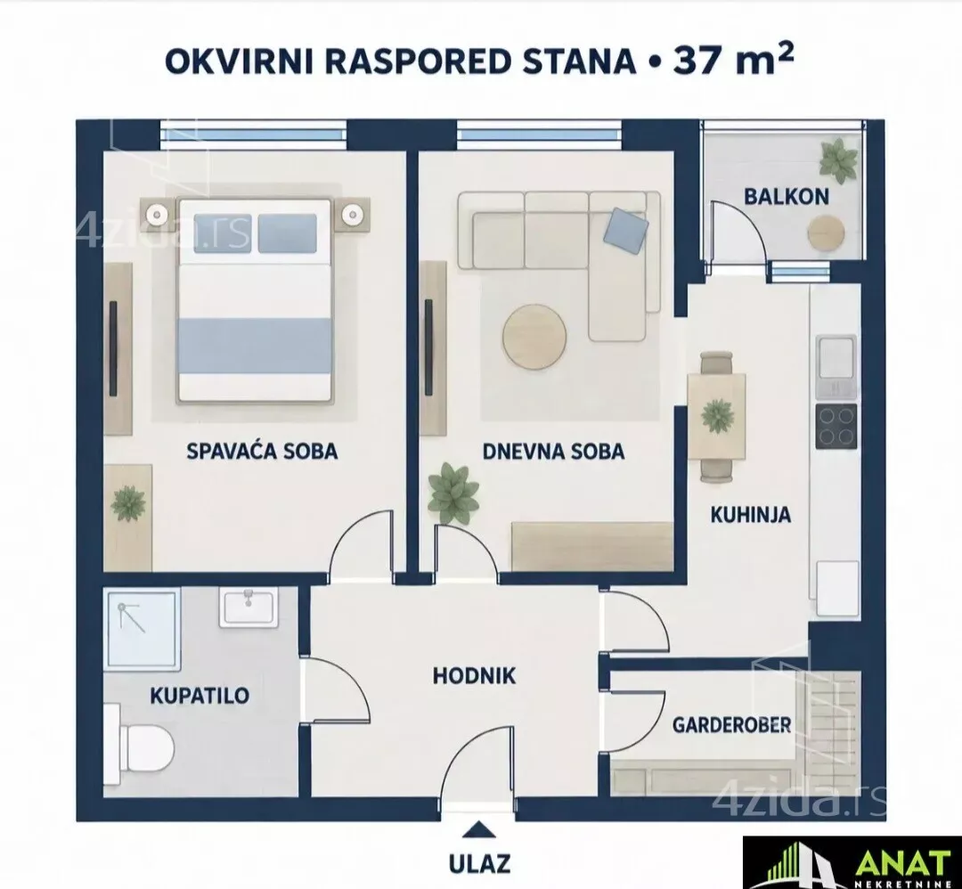 Jednoiposoban stan | 4zida