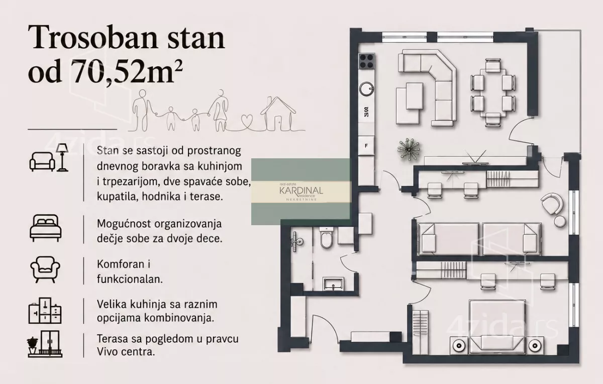 Trosoban stan | 4zida