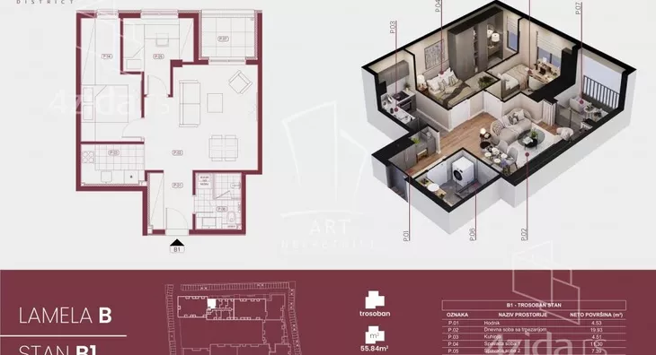 Trosoban stan | 4zida