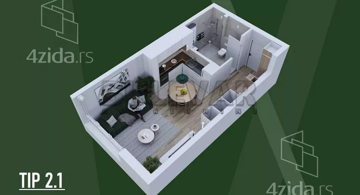 Jednosoban stan | 4zida