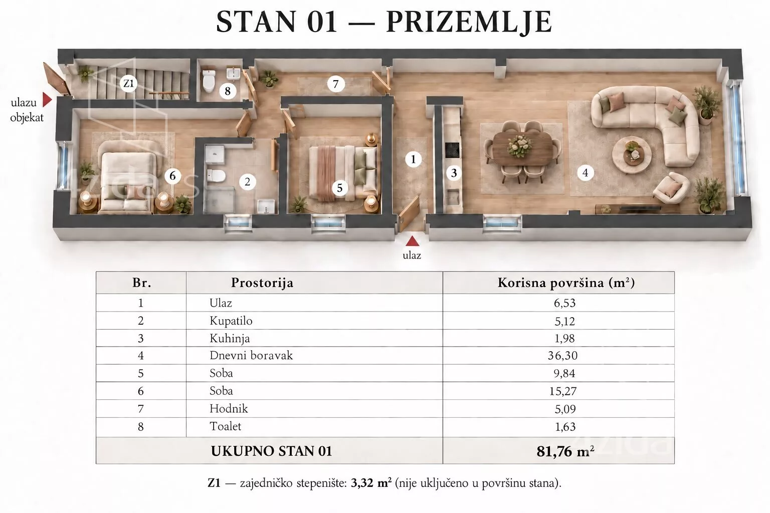 Trosoban stan | 4zida
