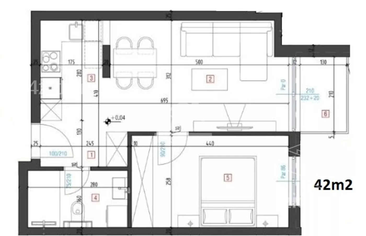 Jednoiposoban stan | 4zida