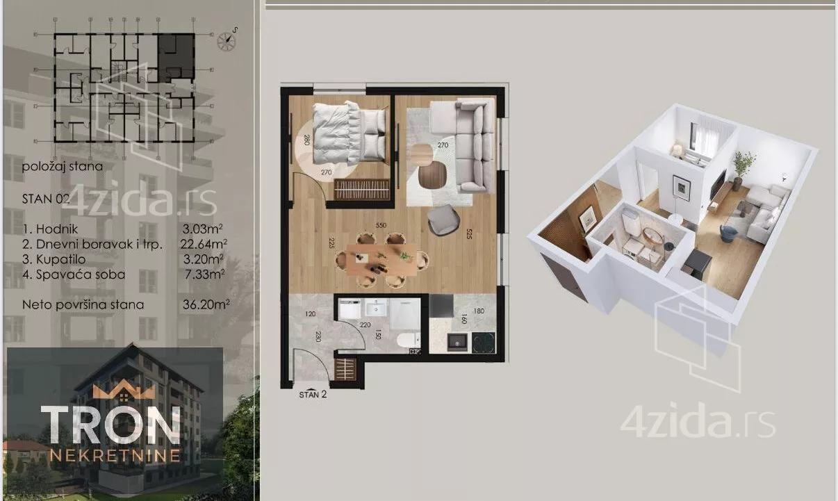 Jednosoban stan | 4zida