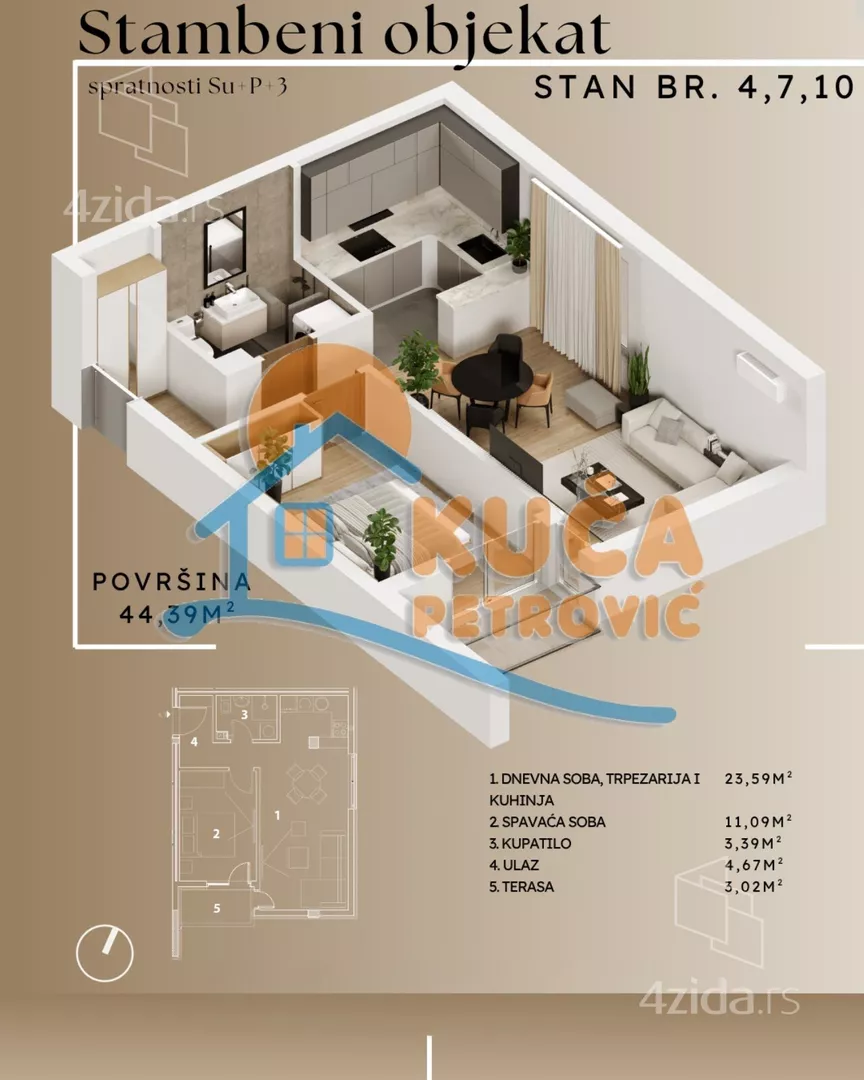 Dvosoban stan | 4zida