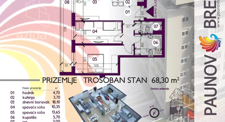 Trosoban stan | 4zida