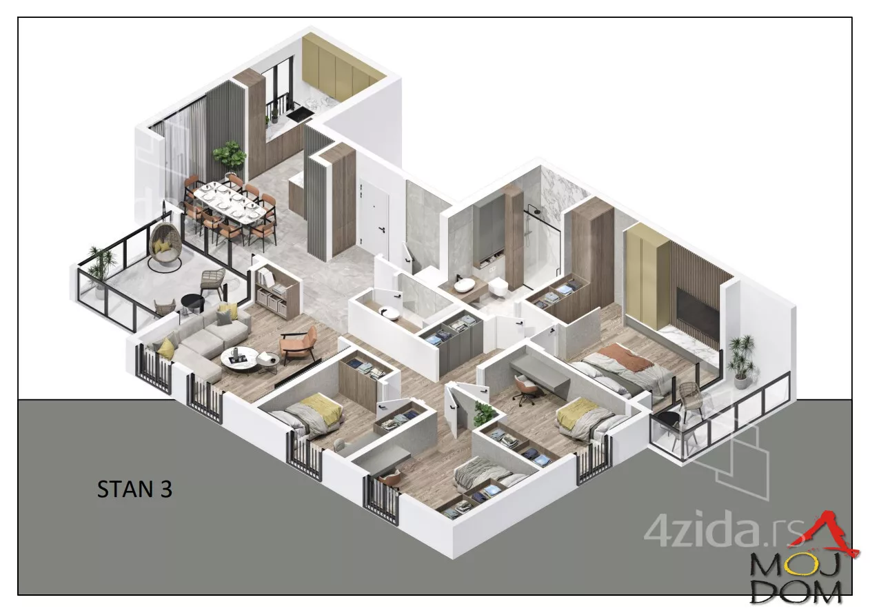 Petosoban stan | 4zida