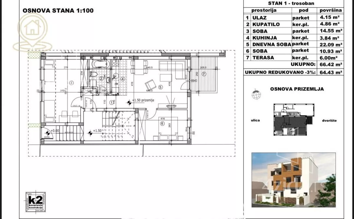 Trosoban stan | 4zida
