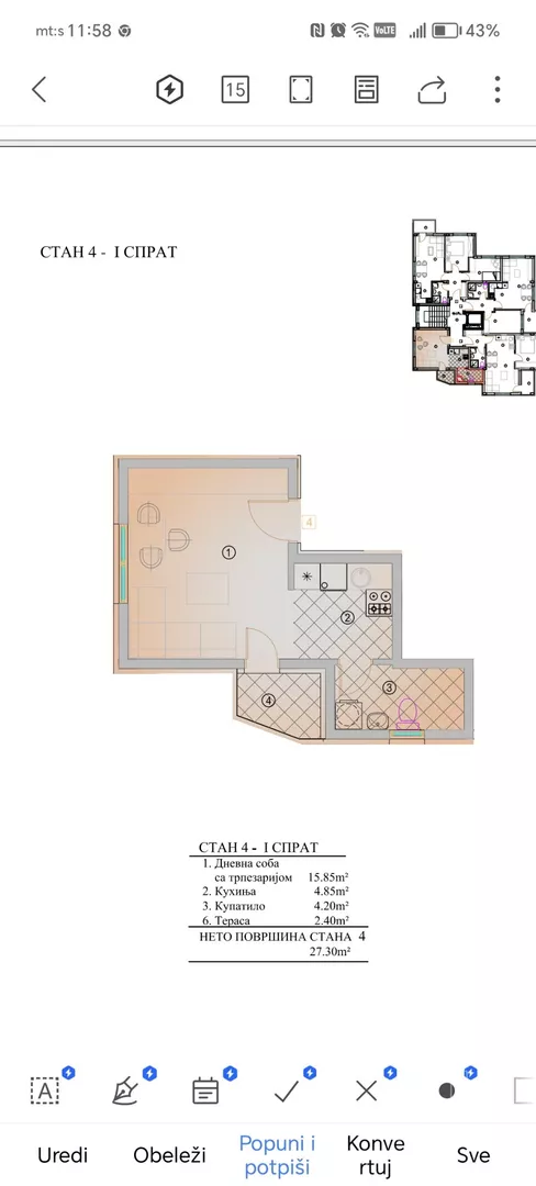 Jednoiposoban stan | 4zida