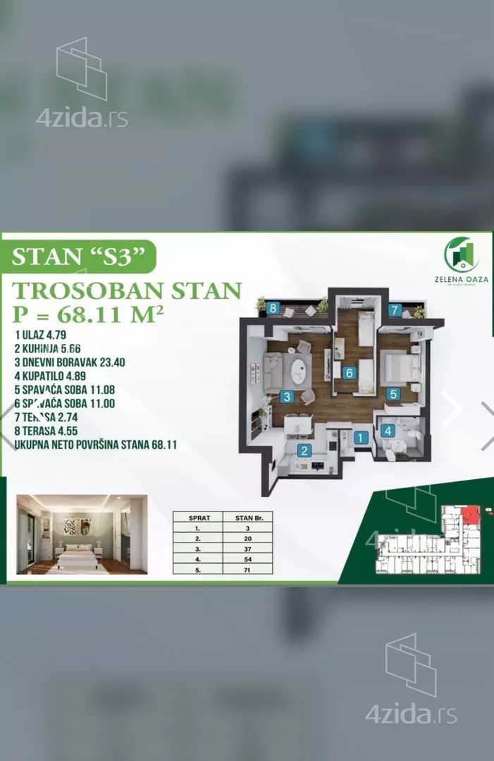 Trosoban stan | 4zida