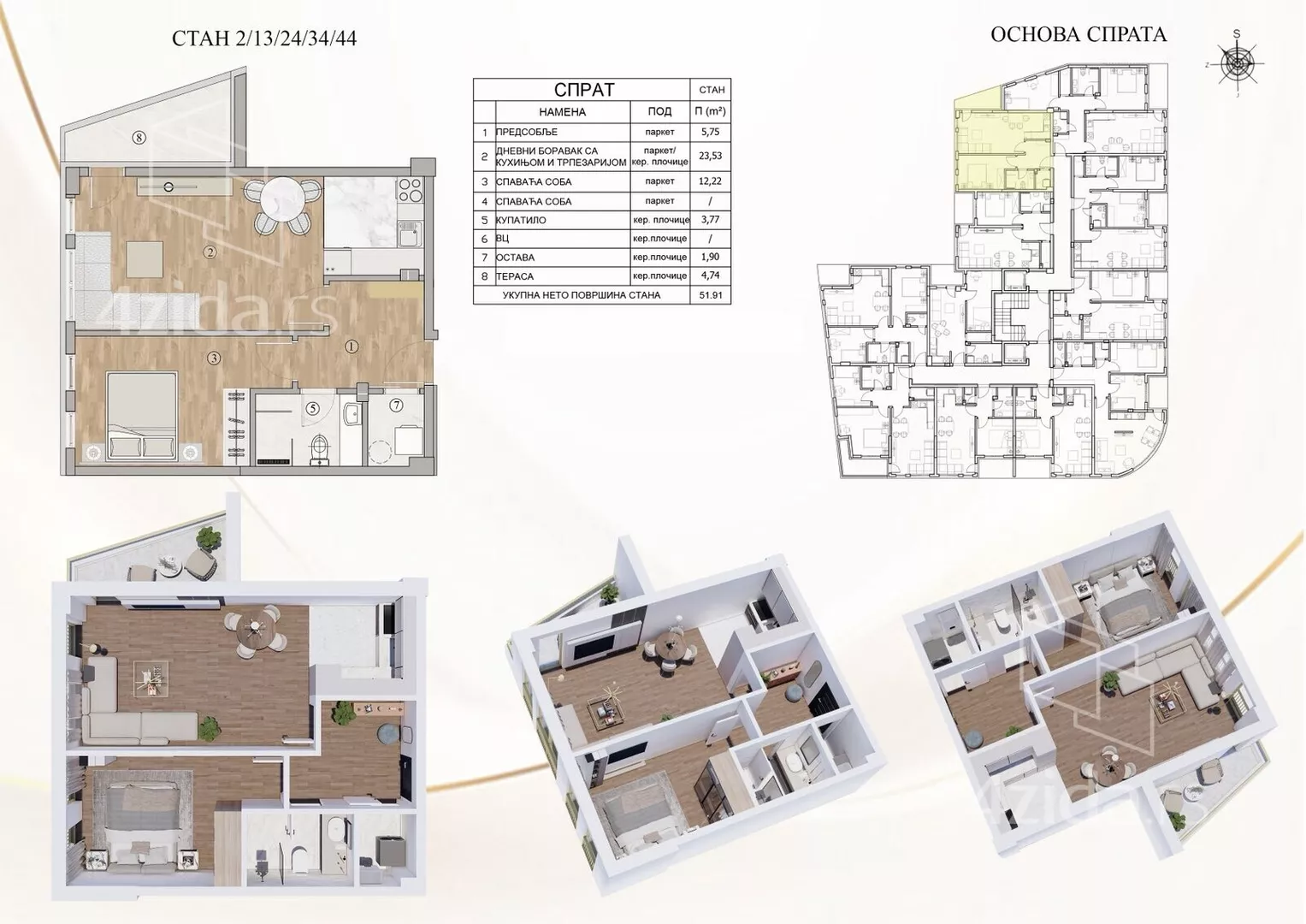 Jednosoban stan | 4zida