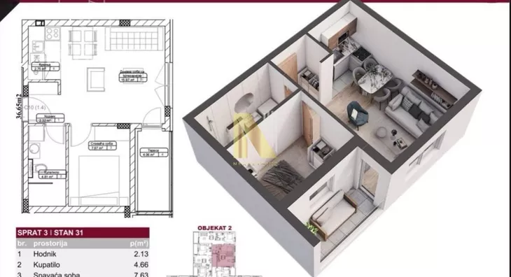 Jednoiposoban stan | 4zida