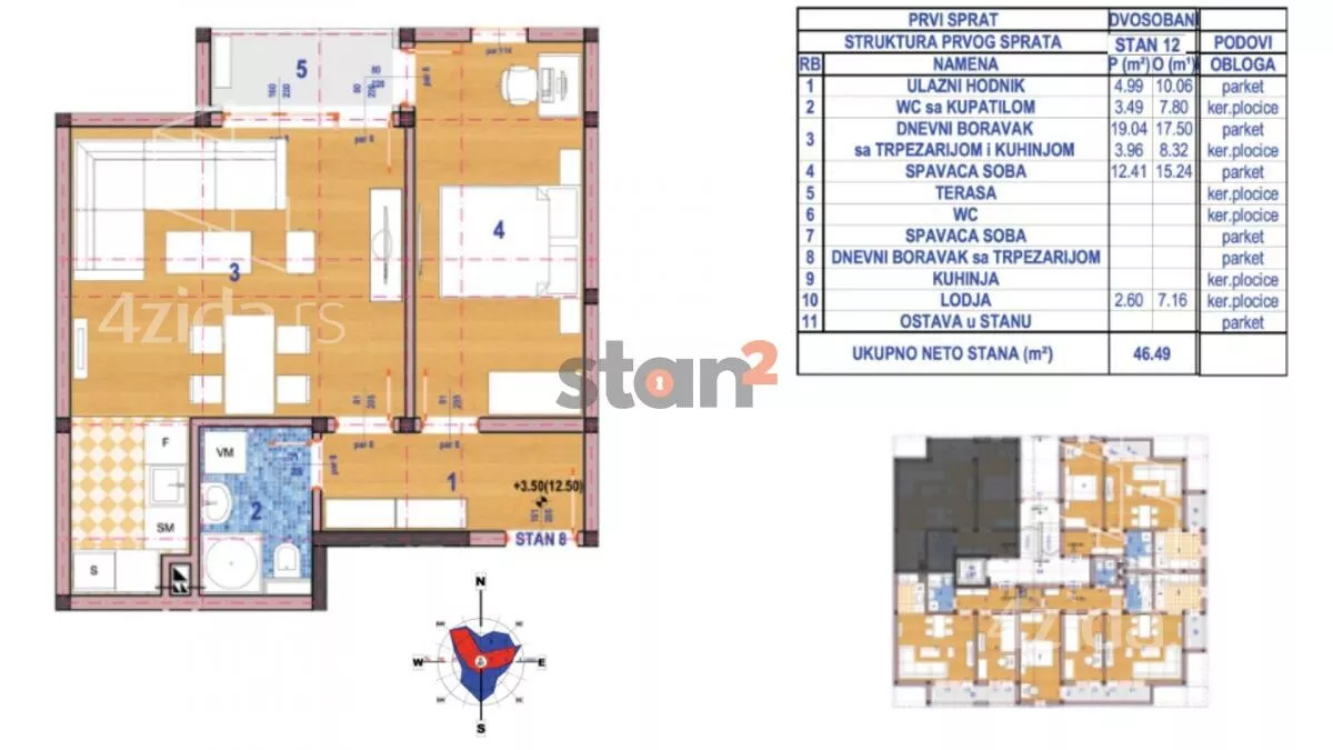 Jednoiposoban stan | 4zida