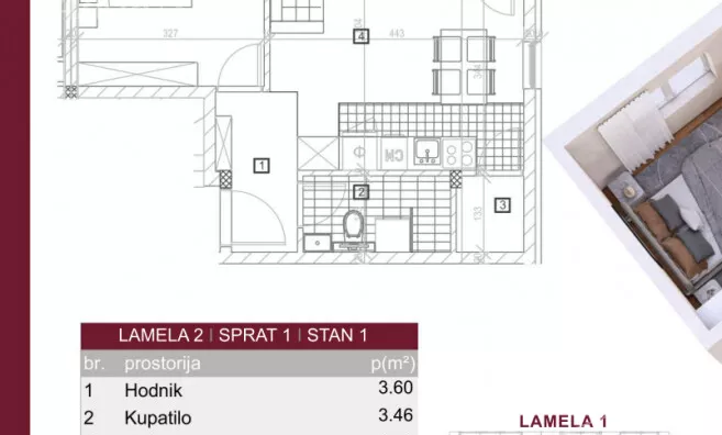 Jednoiposoban stan | 4zida