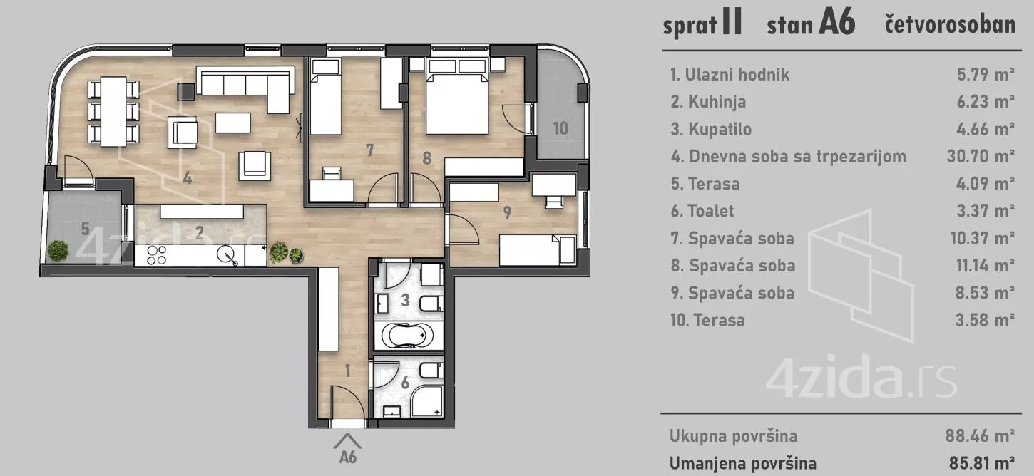 Četvorosoban stan | 4zida
