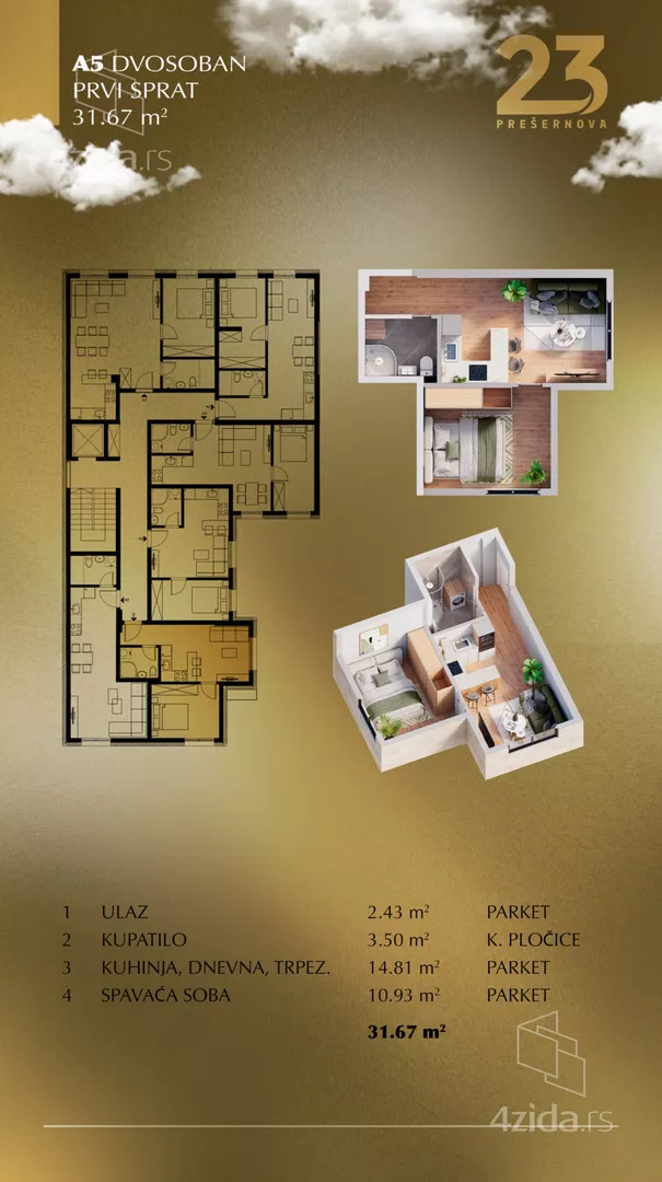 Jednoiposoban stan | 4zida