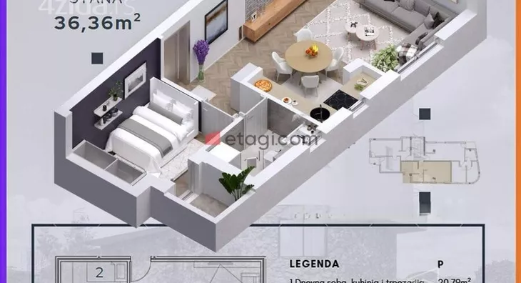 Jednoiposoban stan | 4zida