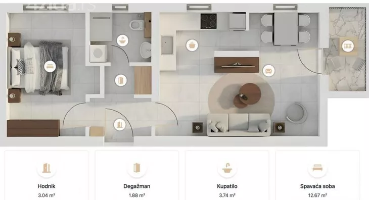 Dvosoban stan | 4zida